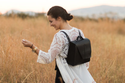 LUXOR - Black Leather Backpack