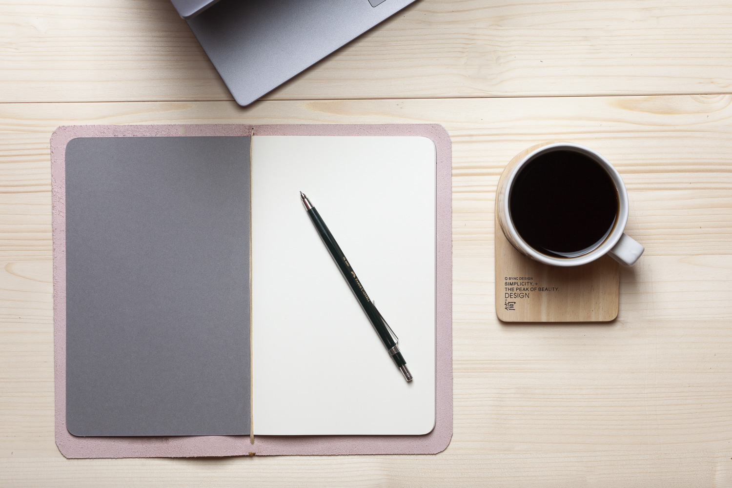 Large Pastel Pink MONTPELLIER - Leather Moleskine Case