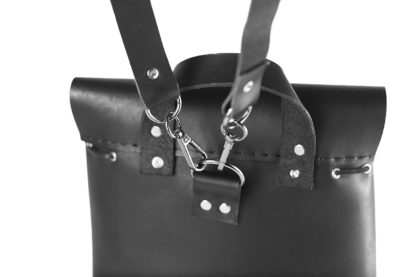 Black Leather Backpack/ 3in1 Leather Bag