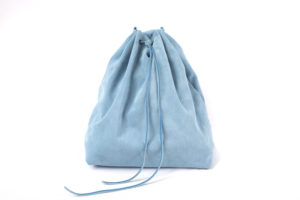 Light Blue Suede Backpack