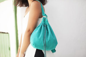 Green Suede Backpack